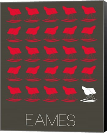 Framed Eames Red Rocking Chair Print