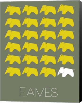 Framed Eames Yellow Elephant 2 Print