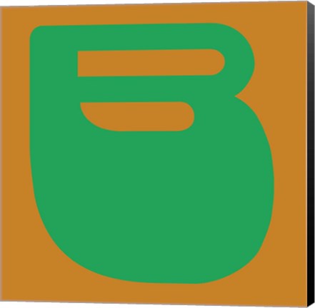 Framed Letter B Green Print