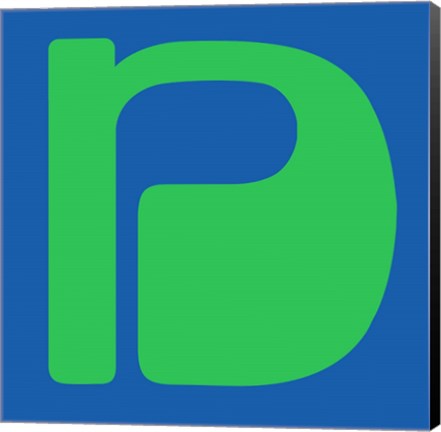 Framed Letter N Green Print