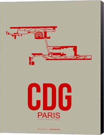 Framed CDG Paris 2 Print