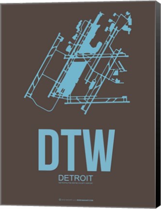 Framed DTW Detroit 1 Print