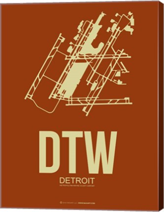 Framed DTW Detroit 2 Print