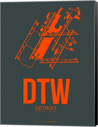 Framed DTW Detroit 3 Print