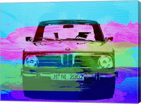 Framed BMW 2002 Front Watercolor 1 Print