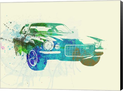 Framed Chevy Camaro Watercolor Print