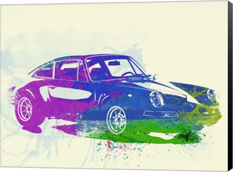 Framed Porsche 911 Watercolor Print