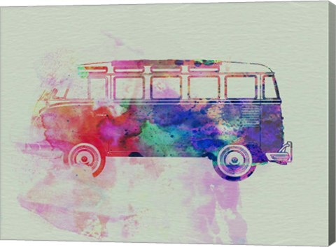 Framed VW Bus Watercolor Print