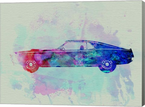 Framed Ford Mustang Watercolor 1 Print