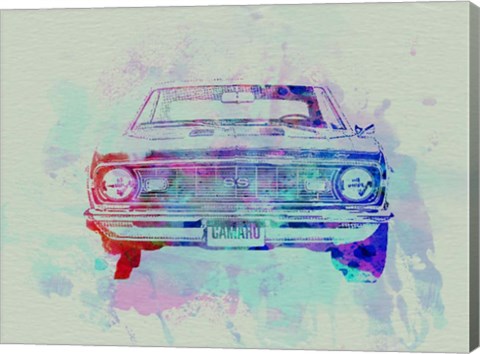 Framed Chevy Camaro Watercolor 2 Print