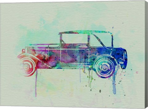 Framed Old car watercolor Print