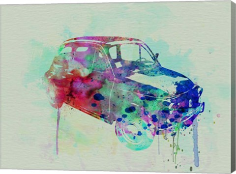 Framed Fiat 500 Watercolor Print