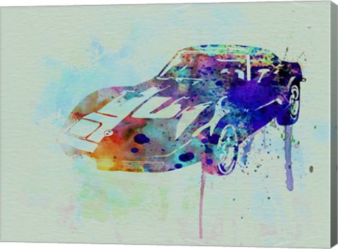 Framed Corvette watercolor Print