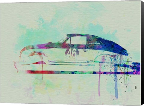 Framed Porsche 356 Watercolor Print