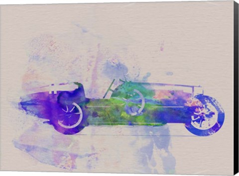 Framed Bugatti Type 35 R Watercolor 2 Print