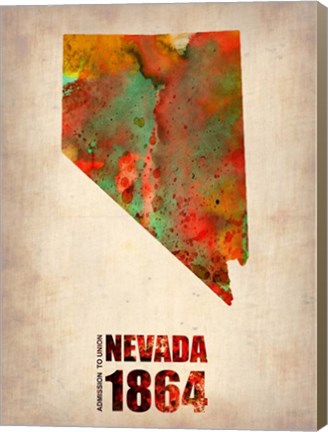 Framed Nevada Watercolor Map Print