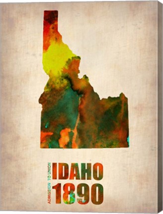 Framed Idaho Watercolor Map Print