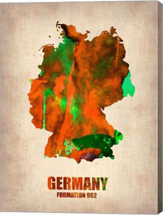 Framed Germany Watercolor Map Print