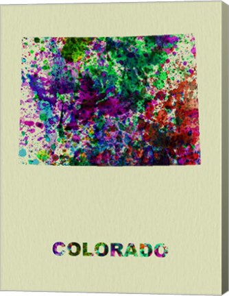 Framed Colorado Color Splatter Map Print