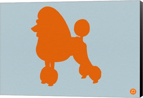 Framed French Poodle Orange Print