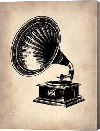 Framed Gramophone 1 Print