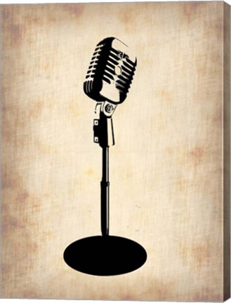 Framed Vintage Microphone Print