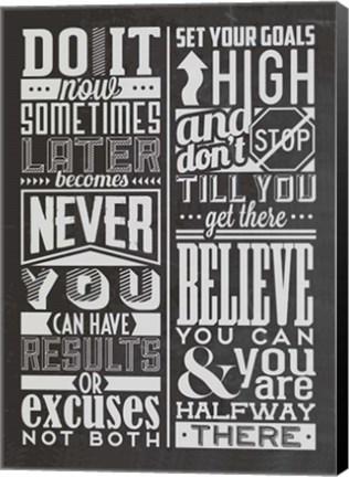 Framed Motivational Set Black Print