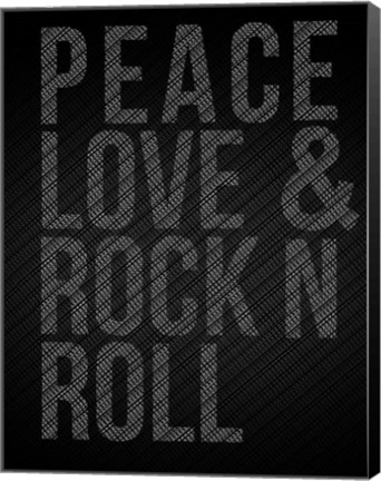 Framed Peace Love and Rock N Roll Print