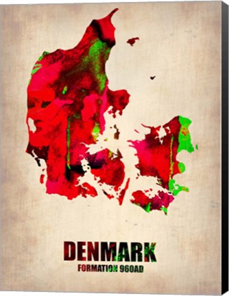 Framed Denmark Watercolor Print