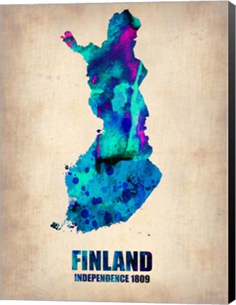 Framed Finland Watercolor Print