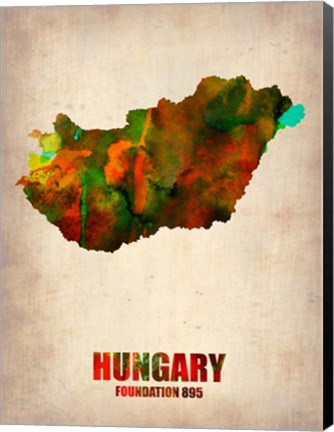 Framed Hungary Watercolor Print