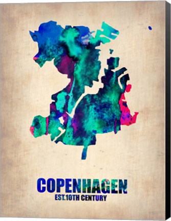 Framed Copenhagen Watercolor Print