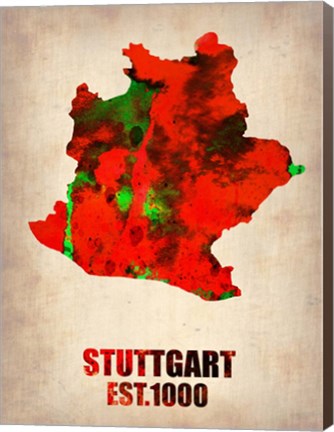 Framed Stuttgart Watercolor Print