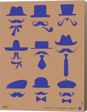 Framed Hats and Mustaches 2 Print