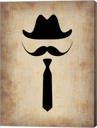 Framed Hat Glasses and Mustache 2 Print