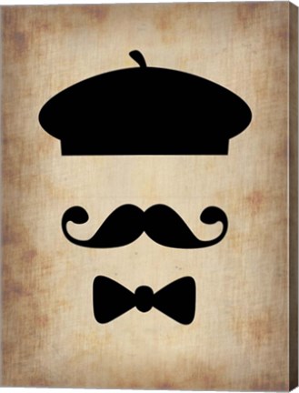 Framed Hat Glasses and Mustache 3 Print