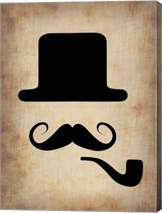 Framed Hat Glasses and Mustache 4 Print