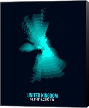 Framed United Kingdom Radiant Map 2 Print