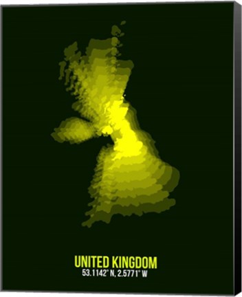 Framed United Kingdom Radiant Map 3 Print