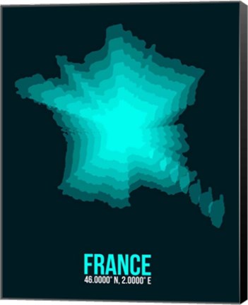 Framed France Radiant Map 2 Print