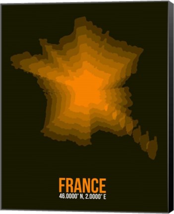 Framed France Radiant Map 3 Print