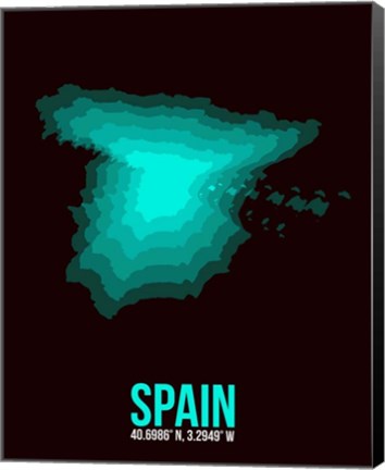 Framed Spain Radiant Map 3 Print