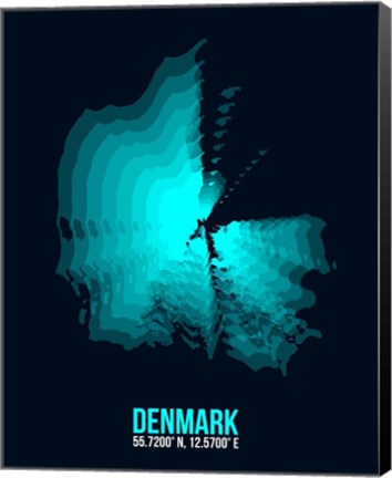 Framed Denmark Radiant Map 2 Print