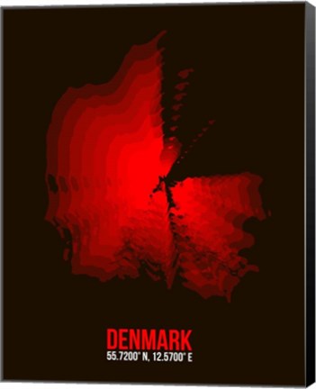 Framed Denmark Radiant Map 3 Print