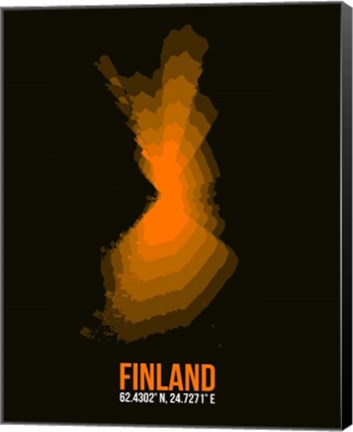 Framed Finland Radiant Map 2 Print