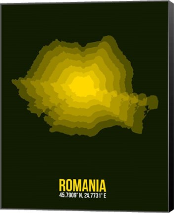 Framed Romania Radiant Map 2 Print