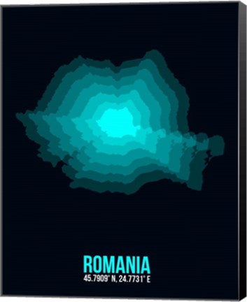 Framed Romania Radiant Map 3 Print