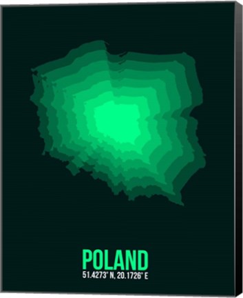 Framed Poland Radiant Map 1 Print