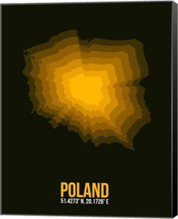 Framed Poland Radiant Map 2 Print