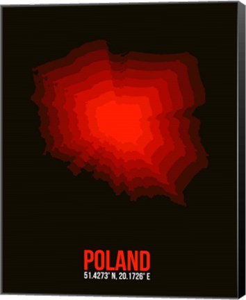 Framed Poland Radiant Map 3 Print